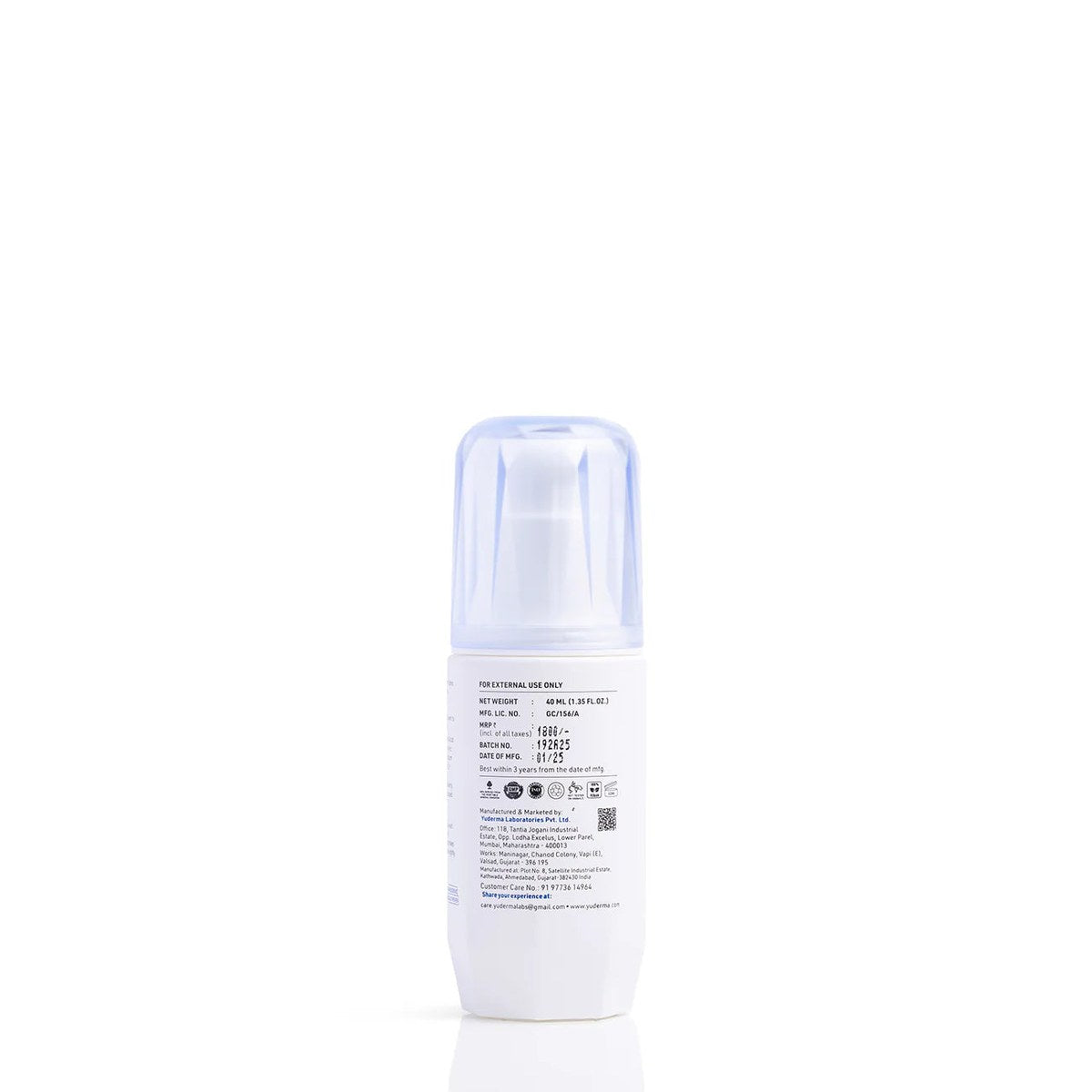 Allodermis Yuderma Melarid De-Pigmenting Serum bottle with dropper, skincare product for uneven skin tone and dark spots.