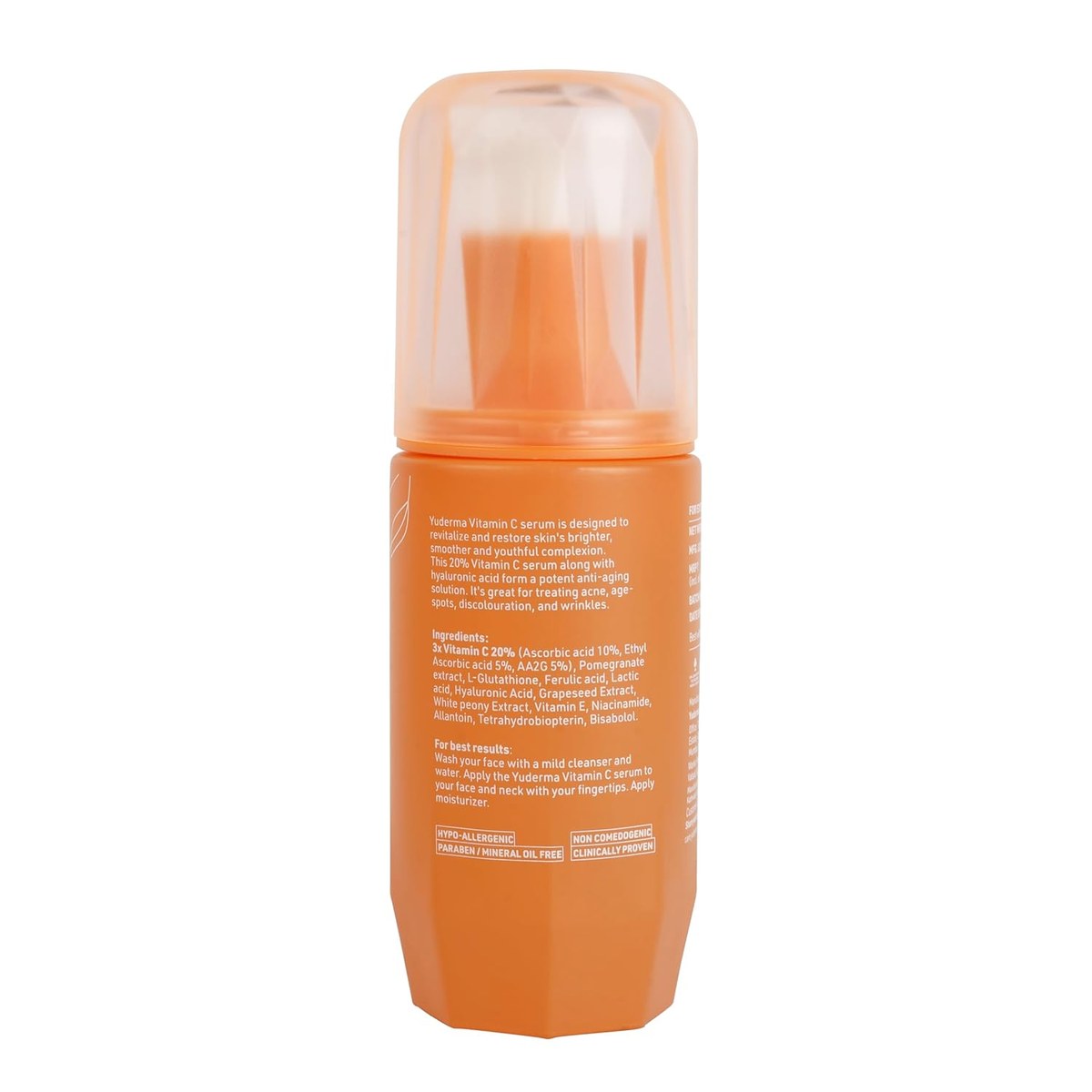 Lyra Laboratories Yuderma Renewcell Vitamin C Serum bottle with dropper for brightening and skin rejuvenation.