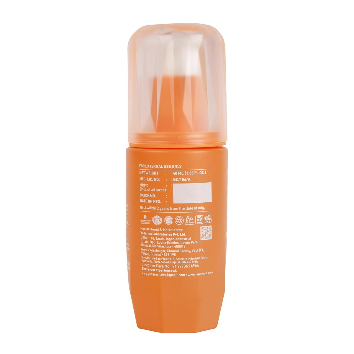 Lyra Laboratories Yuderma Renewcell Vitamin C Serum in a glass bottle with dropper for brightening skin and antioxidant benefits