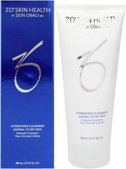 Zo Skin Health Gentle Cleanser bottle from Allodermis, showing the clear liquid and product label on the white pump bottle.